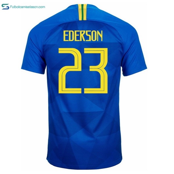Camiseta Brasil 2ª Ederson 2018 Azul